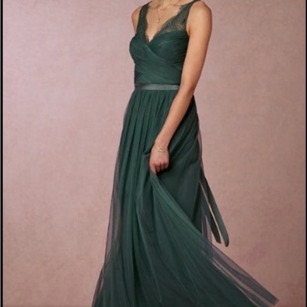 Anthropologie BHLDN hithero green gown 2